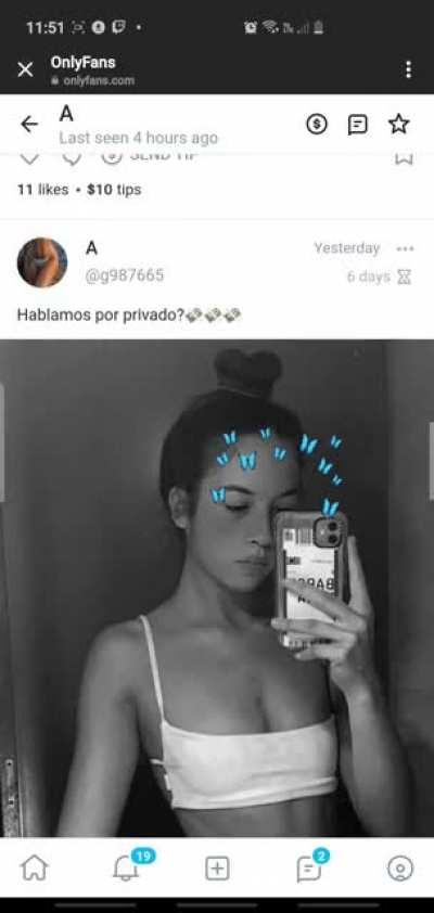 Es lo mismo que sube a su insta diciendo que son fotos que se las borraron