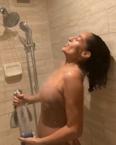 Shaking in the shower (slow-mo)