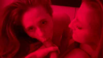 2 tongues 1 lucky cock