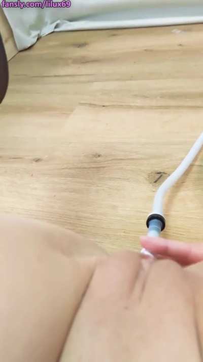 Squirting out my Milk Enema