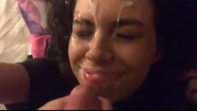 Jizzing On Hot Girlfriends Face