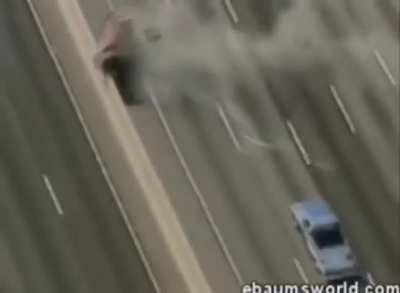 Dude getting chased by cops clips another car, rolls over, gets ejected and lands on the path of an oncoming car. (2002, Atlanta).