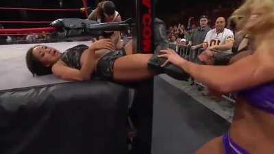 Taryn Terrell made Gail Kim's crotch hit the steel post