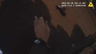 Las Vegas police officer shot multiple times chasing suspect.