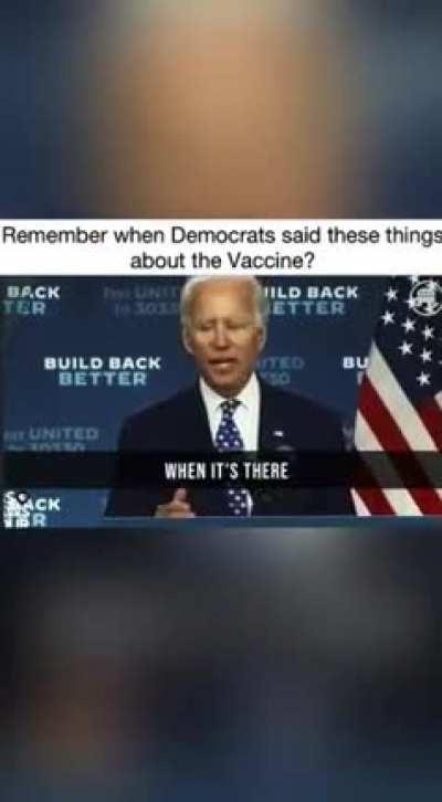 REMEMBER: when the Democrats said these things about COVID-19 VACCINE under president Donald Trump