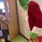 The Grinch visits an elementary school