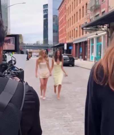 Sydney and Emily Behind the Scenes for Kérastase Pop up event in NY - IG April 2025