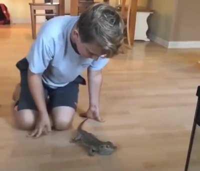 His close friendship with his pet.