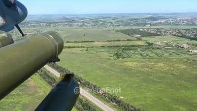 RU POV:  The work of army aviation in the Lugansk direction.