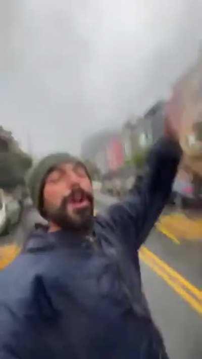 Skateboarding downhill during rain. Any guesses how fast they’re going?