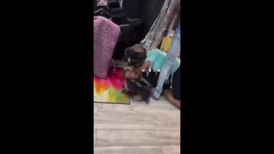 straight up at the salon