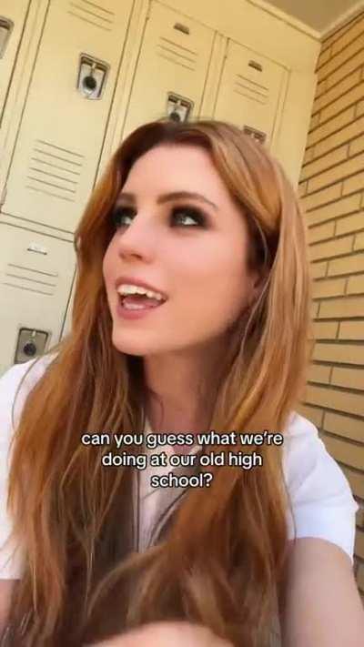 Filming something special in her old high school (July 2023)