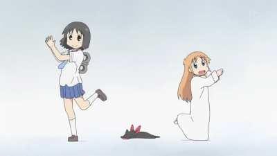 Nano and the professor ( Nichijou )