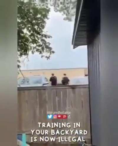 Fined by canadian police for letting people do exercise in his own backyard