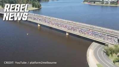 MASSIVE: A bird's eye view of the convoy heading to Parliament House right now in Canberra. #ConvoyToCanberra #CanberraConvoy #ConvoyForFreedom2022