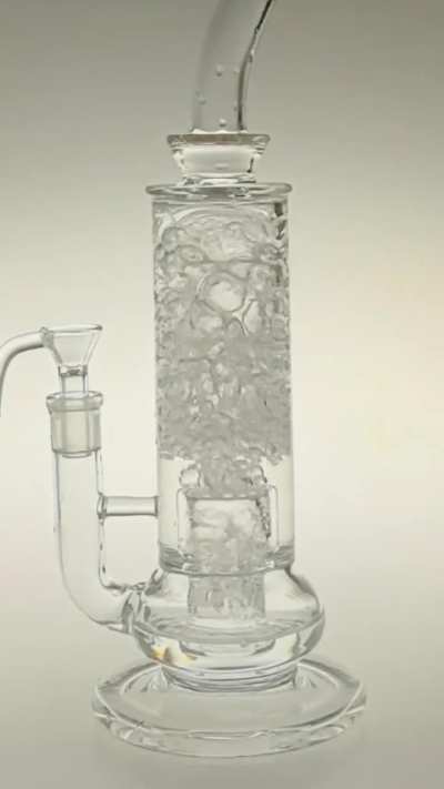 55mm Tube SOL/FOL Perc Bong Seed of Life 14.4mm Joint Saml Glass PG3067