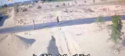 Two Isis terrorists get killed by Egyptian special forces in Sinai (guy on the right had a foldable AKM which he tried to unfold before getting shot)