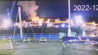 The moment Jersey apartment explodes—CCTV.