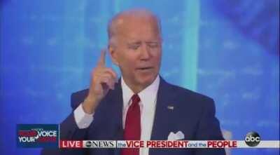Harris/Biden 2020: Biden's solution for how police can deescalate situations...shoot people in the leg instead of shooting to kill.