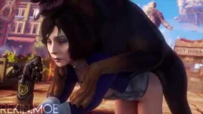 Elizabeth Taken by a Doberman (Rekin3D)