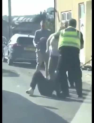 A well trained officer gets attacked