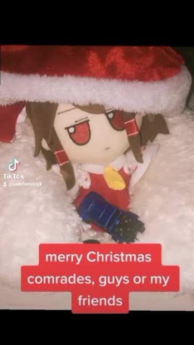 Merry Christmas, here's reimu fumo with santa hat and jeep gladiator hot wheels
