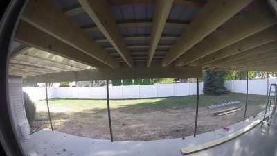 Friends are having a deck built and caught this on video.