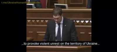 He tried to warn the people of Ukraine of where they're heading but his words were drowned by their colleagues protest.