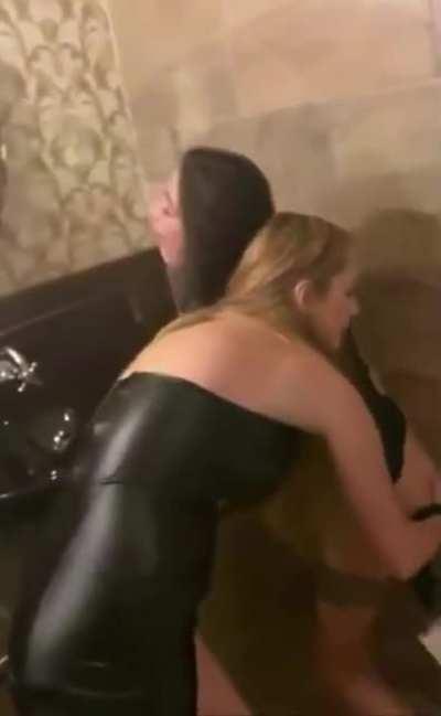 Lesbians In Public Restroom