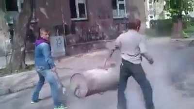 a homemade bazooka seems like a good idea.