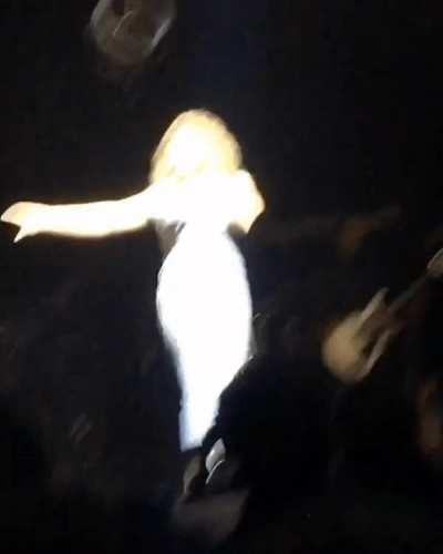 She knows what she's showing the crowd