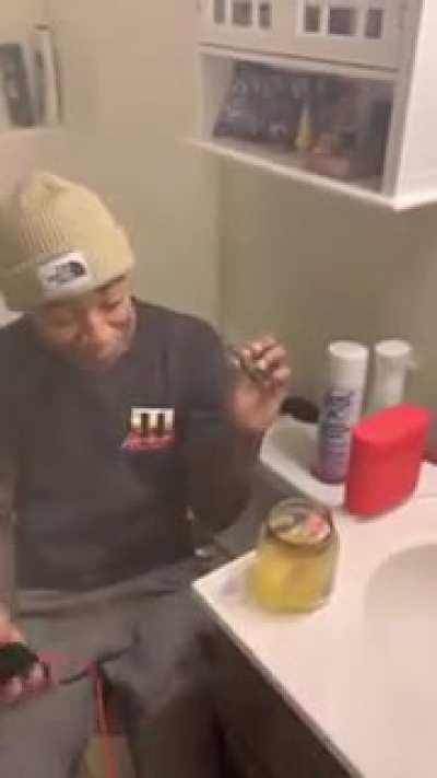 Legend has it he's still vibing in the bathroom