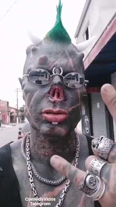 Peep the snot being blown out