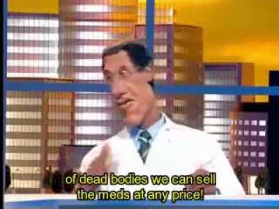 Back in 2009, french television was satirizing american healthcare reaction to the avian flu