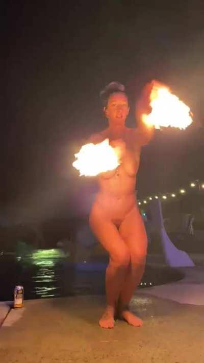 My first time fire dancing