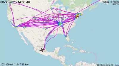 Swift's two private jets flew 178.000 miles in 2023 equivalent to flying around the earth 7 times, emitting ~1.200 tons of CO2 in the process 
