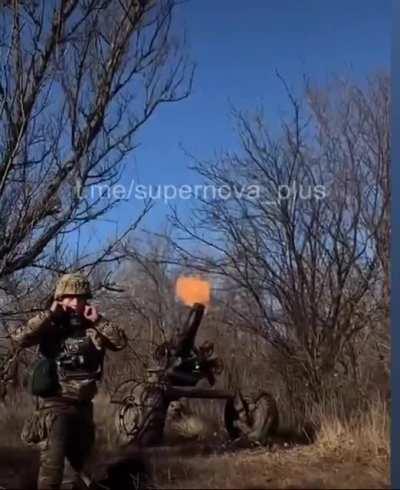 French mortar MO-120-RT61 in service with Ukrainian force in Balhmut. 2022