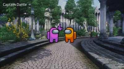 Among Us kills in Oblivion (I took so much time to edit this video)