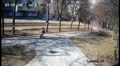 Downed cruise missile, today in Kyiv, Kurenevka district.