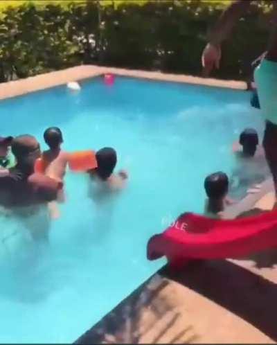 The kids are stupid but what about the guy jumping in a pool with a fucking mask on???