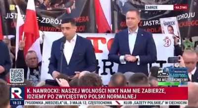 People in Poland start chanting 