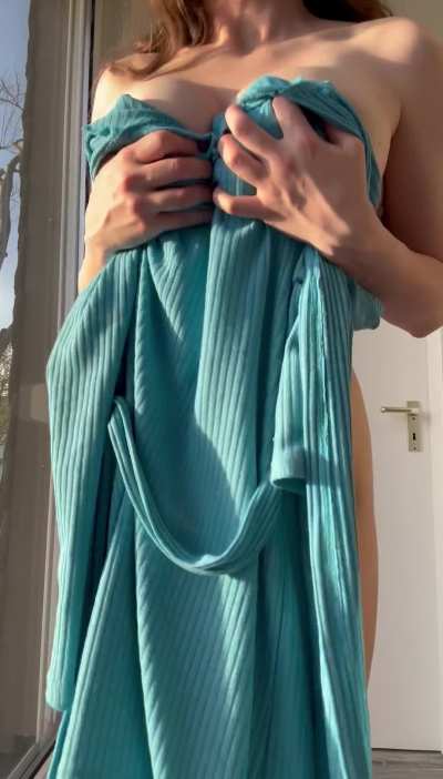 Squeeze my big tits and suck on my tiny nipples