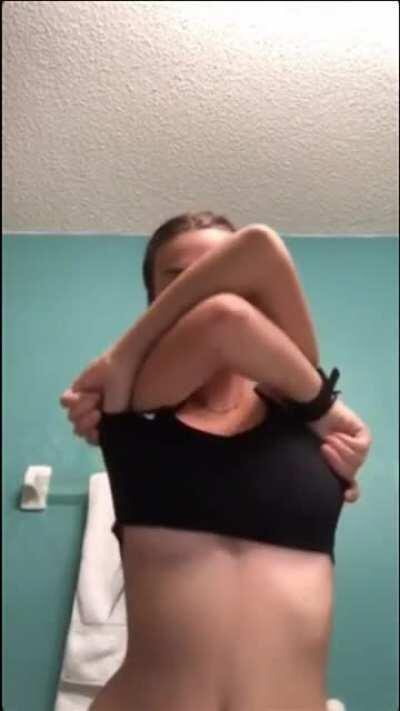 Flashing Her Big Tits