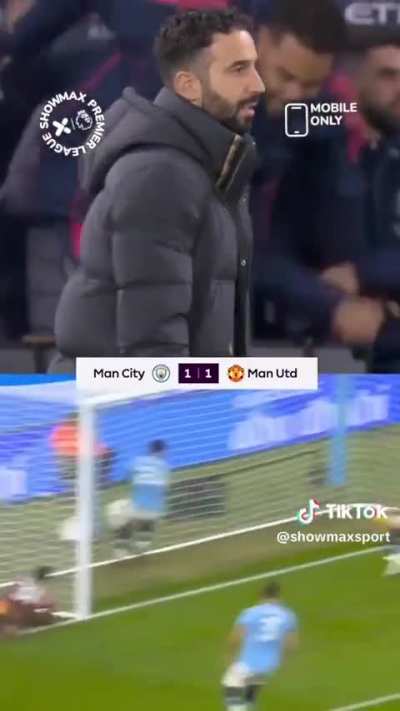 Amorim instructing Licha to pass the ball to Amad for the 2nd goal. [TikTok @showmaxsport]