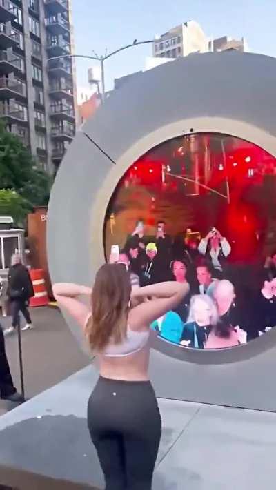 NYC to Dublin portal got closed after people kept doing dumb shit 🤣