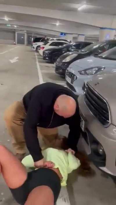 Girls THROWING DOWN in a parking garage 2 of 2