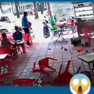 Casually ramping into building