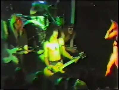 37 years ago today, Guns N' Roses played two sets at the Roxy. Here is a good quality pro-shot of Anything Goes from the second set! Credits: u/FransNRoses