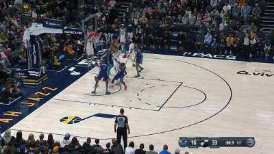 [Highlight] With .9 seconds left in the quarter Jazz execute the perfect inbounds play, leading to a Gobert dunk