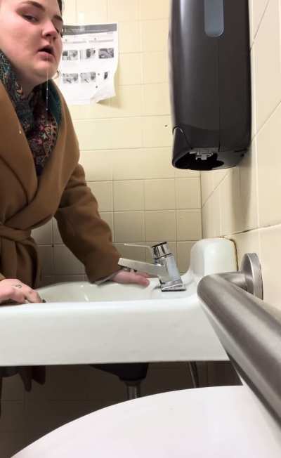Clogging up the bathroom sink..